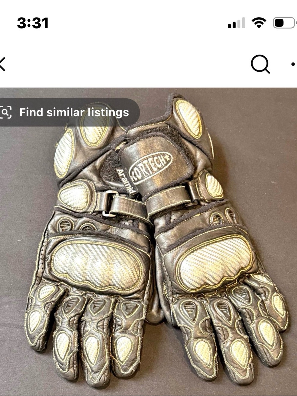 Cortech Aramid By Tour Master Black  Motorcycle Gloves with  Protective Panels